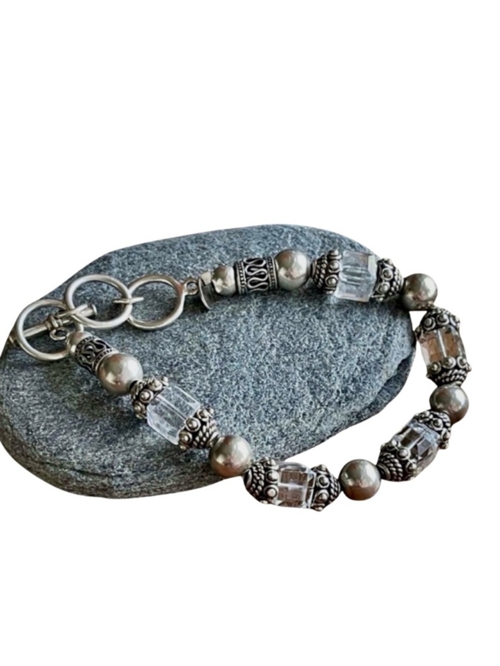 Silpada Swarovski Crystal & Sterling Silver Bead Bracelet • RARE • LIKE NEW